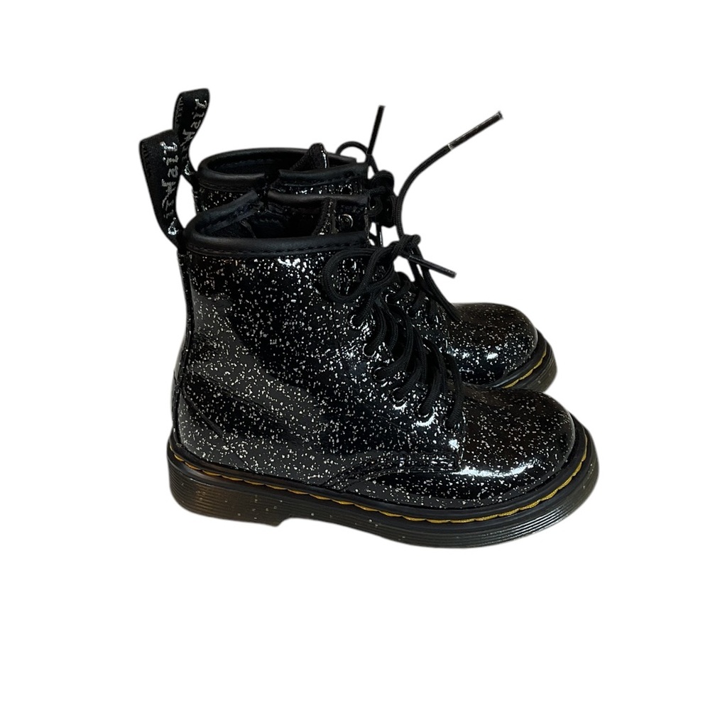 Dr. Martens Black Glitter Kids Boots